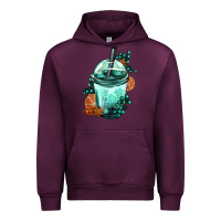 Mauve Wine Winter Bobba Cup Urban Hoodie - FaDigitalArtStudio