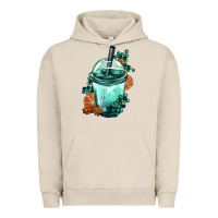 Pigment French Oak Winter Bobba Cup Urban Hoodie - FaDigitalArtStudio