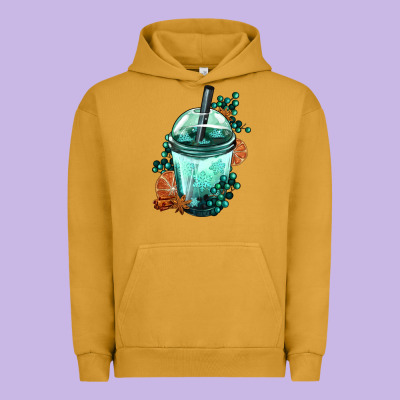 Winter Bobba Cup Urban Hoodie Designed By Fadigitalartstudio
