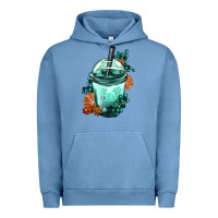 Pigment Pebble Blue Winter Bobba Cup Urban Hoodie - FaDigitalArtStudio