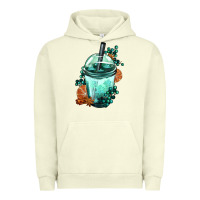 Pigment Pistachio Winter Bobba Cup Urban Hoodie - FaDigitalArtStudio