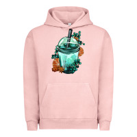 Pigment Salmon Winter Bobba Cup Urban Hoodie - FaDigitalArtStudio