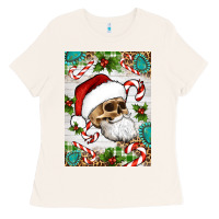 Bone Christmas hippie skeleton santa Ladies Tee - Artiststas