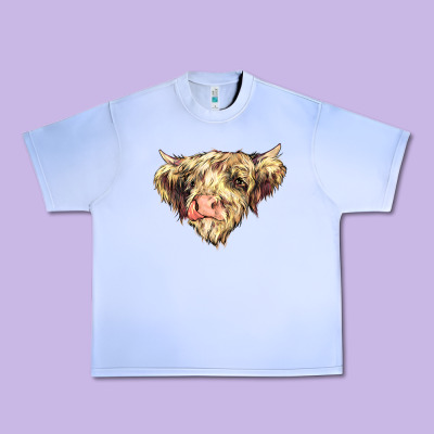 Scottish Cow Urban Heavy Tee Designed By Nancycooperartshop