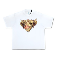 White scottish cow Urban Heavy Tee - NancyCooperArtShop
