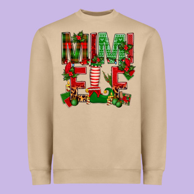 Christmas Mimi Elf Heavyweight Sweatshirt Designed By Bundleandbundleshop