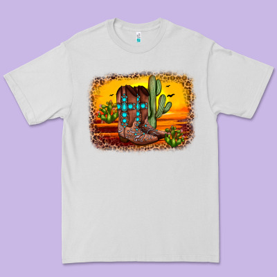 Cross Sunset Backgraund Premium Tee Designed By Jahusdesignshop