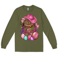 Army Green Cowboy Rabbit Easter Long Sleeve Tee - BundleAndBundleShop