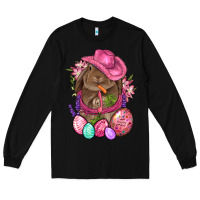 Black Cowboy Rabbit Easter Long Sleeve Tee - BundleAndBundleShop