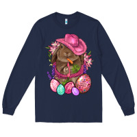 Navy Cowboy Rabbit Easter Long Sleeve Tee - BundleAndBundleShop