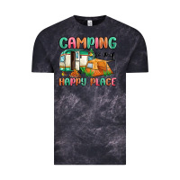 Cloud Black camping is my happy place Vintage Tee - MaliasSmallBusiness