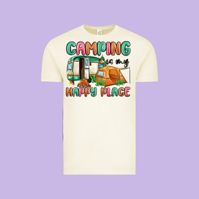 Camping Is My Happy Place Vintage Tee Designed By Maliassmallbusiness