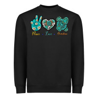 Black Peace Love Gemstone Heavyweight Sweatshirt - BundleAndBundleShop