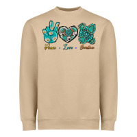 Mushroom Peace Love Gemstone Heavyweight Sweatshirt - BundleAndBundleShop