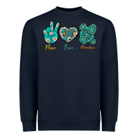 Navy Peace Love Gemstone Heavyweight Sweatshirt - BundleAndBundleShop