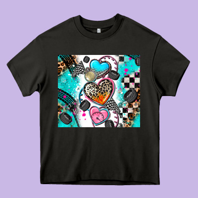 Race Heart Tumbler Heavy Core Tee Designed By Adodesignshop