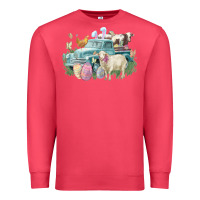 Cardinal Easter truck farm animals Easter Day Premium Sweatshirt - HowdyJamesFarm