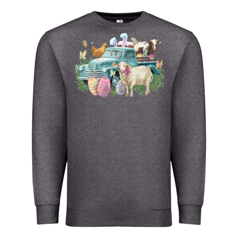 Easter Truck Farm Animals Easter Day Premium Sweatshirt by HowdyJamesFarm | Teevron