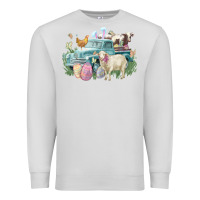 Dove Grey Easter truck farm animals Easter Day Premium Sweatshirt - HowdyJamesFarm