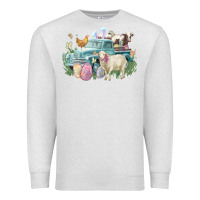 Oatmeal Heather Easter truck farm animals Easter Day Premium Sweatshirt - HowdyJamesFarm