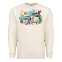 Sandshell Easter truck farm animals Easter Day Premium Sweatshirt - HowdyJamesFarm