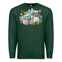 Sports Green Easter truck farm animals Easter Day Premium Sweatshirt - HowdyJamesFarm
