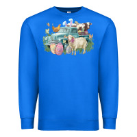 True Royal Easter truck farm animals Easter Day Premium Sweatshirt - HowdyJamesFarm