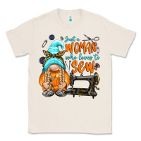 Natural just a woman who loves to sew Classic Tee - NancyCooperArtShop