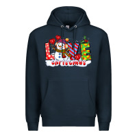 Navy love christmas snowman Premium Hoodie - CowGirlArtShop