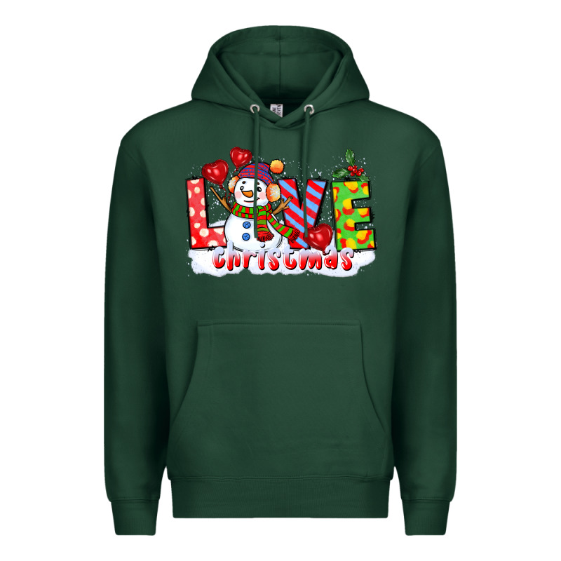 Love Christmas Snowman Premium Hoodie by CowGirlArtShop | Teevron