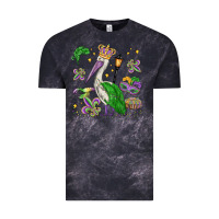 Cloud Black mardi gras pelican Vintage Tee - MaliasSmallBusiness