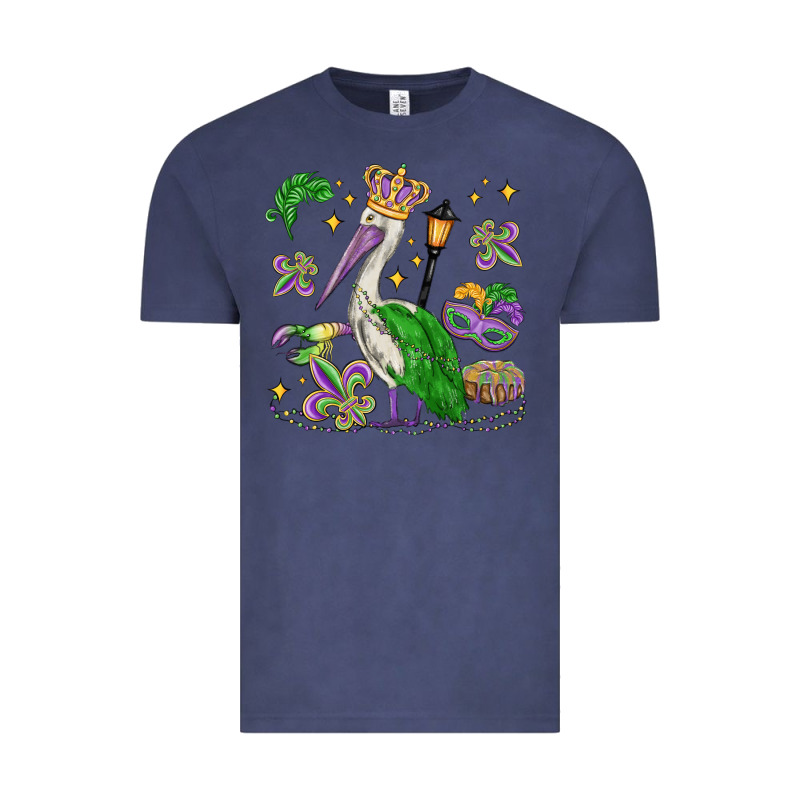 Mardi Gras Pelican Vintage Tee by MaliasSmallBusiness | Teevron