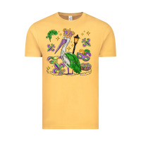 Vintage Mustard mardi gras pelican Vintage Tee - MaliasSmallBusiness