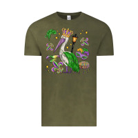 Vintage Olive mardi gras pelican Vintage Tee - MaliasSmallBusiness