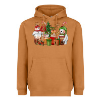 Meerkat christmas polar bear reindeer and snowman coffee c Heavyweight Hoodie - CowGirlArtShop