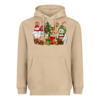 Mushroom christmas polar bear reindeer and snowman coffee c Heavyweight Hoodie - CowGirlArtShop