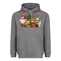 Storm christmas polar bear reindeer and snowman coffee c Heavyweight Hoodie - CowGirlArtShop