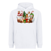 White christmas polar bear reindeer and snowman coffee c Heavyweight Hoodie - CowGirlArtShop