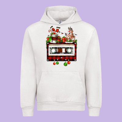Christmas Cassette Urban Hoodie Designed By Fadigitalartstudio