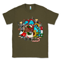 Army Green Christmas sunflower gemstone nurse Classic Tee - JahusDesignShop
