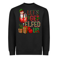 Black Let's Get Elfed Up Christmas Heavyweight Sweatshirt - BundleAndBundleShop