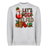 Heather Grey Let's Get Elfed Up Christmas Heavyweight Sweatshirt - BundleAndBundleShop