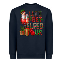 Navy Let's Get Elfed Up Christmas Heavyweight Sweatshirt - BundleAndBundleShop