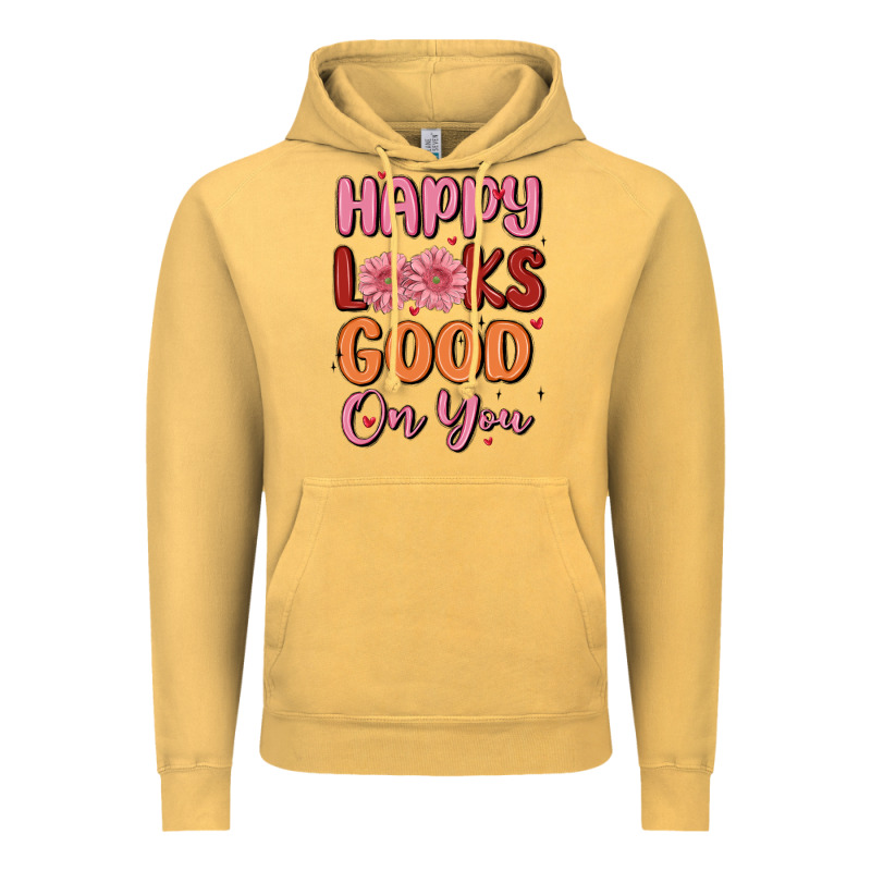 Happy Looks Good On You Vintage Hoodie by MaliasSmallBusiness | Teevron
