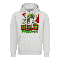 Dove Grey Christmas Character Nurse Zipper Hoodie - NancyCooperArtShop