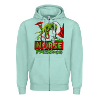 Seafoam Christmas Character Nurse Zipper Hoodie - NancyCooperArtShop