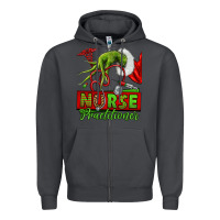 Smoke Christmas Character Nurse Zipper Hoodie - NancyCooperArtShop