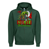 Sports Green Christmas Character Nurse Zipper Hoodie - NancyCooperArtShop
