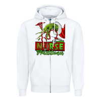 White Christmas Character Nurse Zipper Hoodie - NancyCooperArtShop