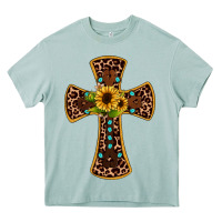 Arona leopard gemstone sunflower cross Heavy Core Tee - JahusDesignShop